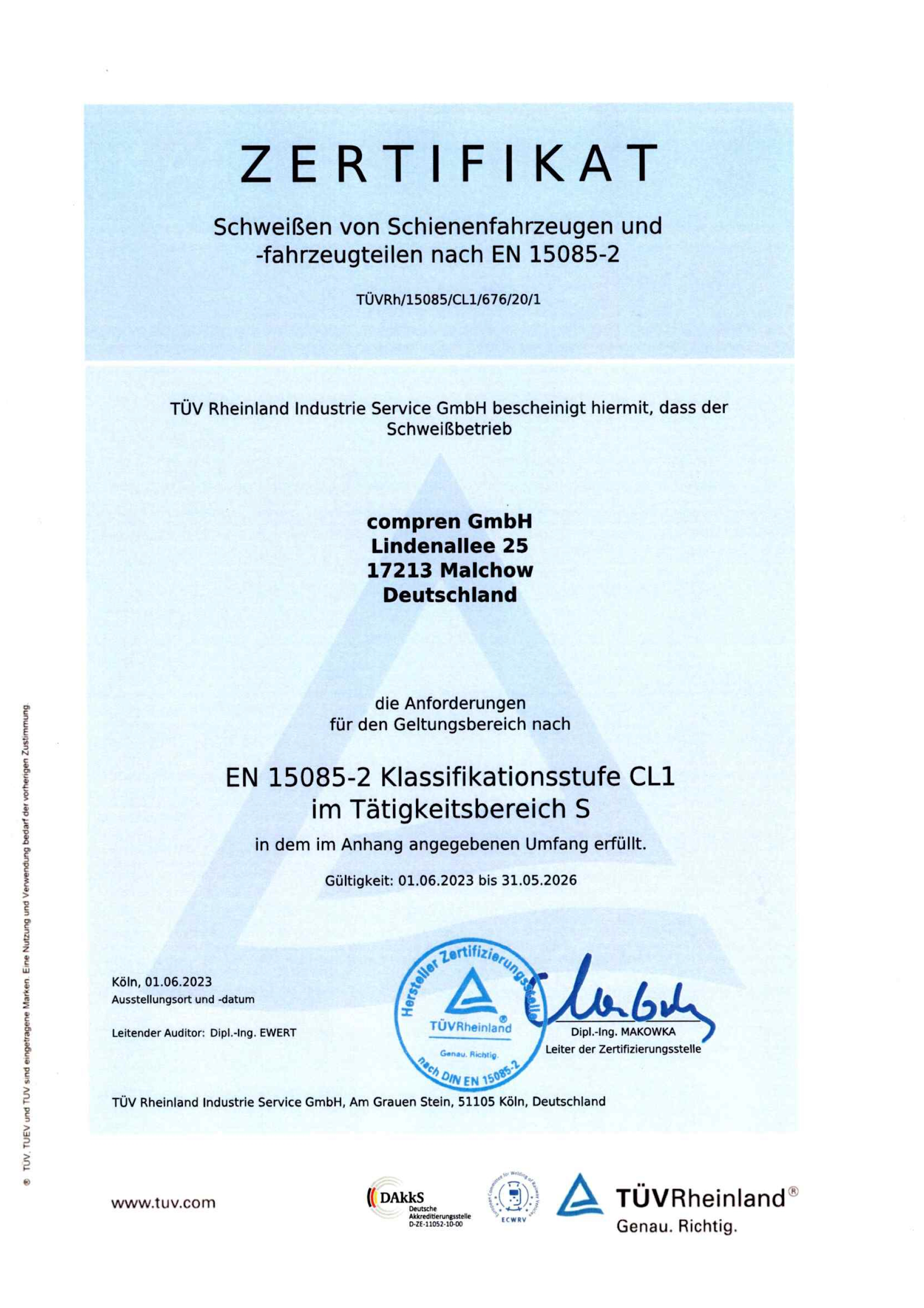 Zertifikat-Schweißen-von-Schienenfahrzeugen-EN15085